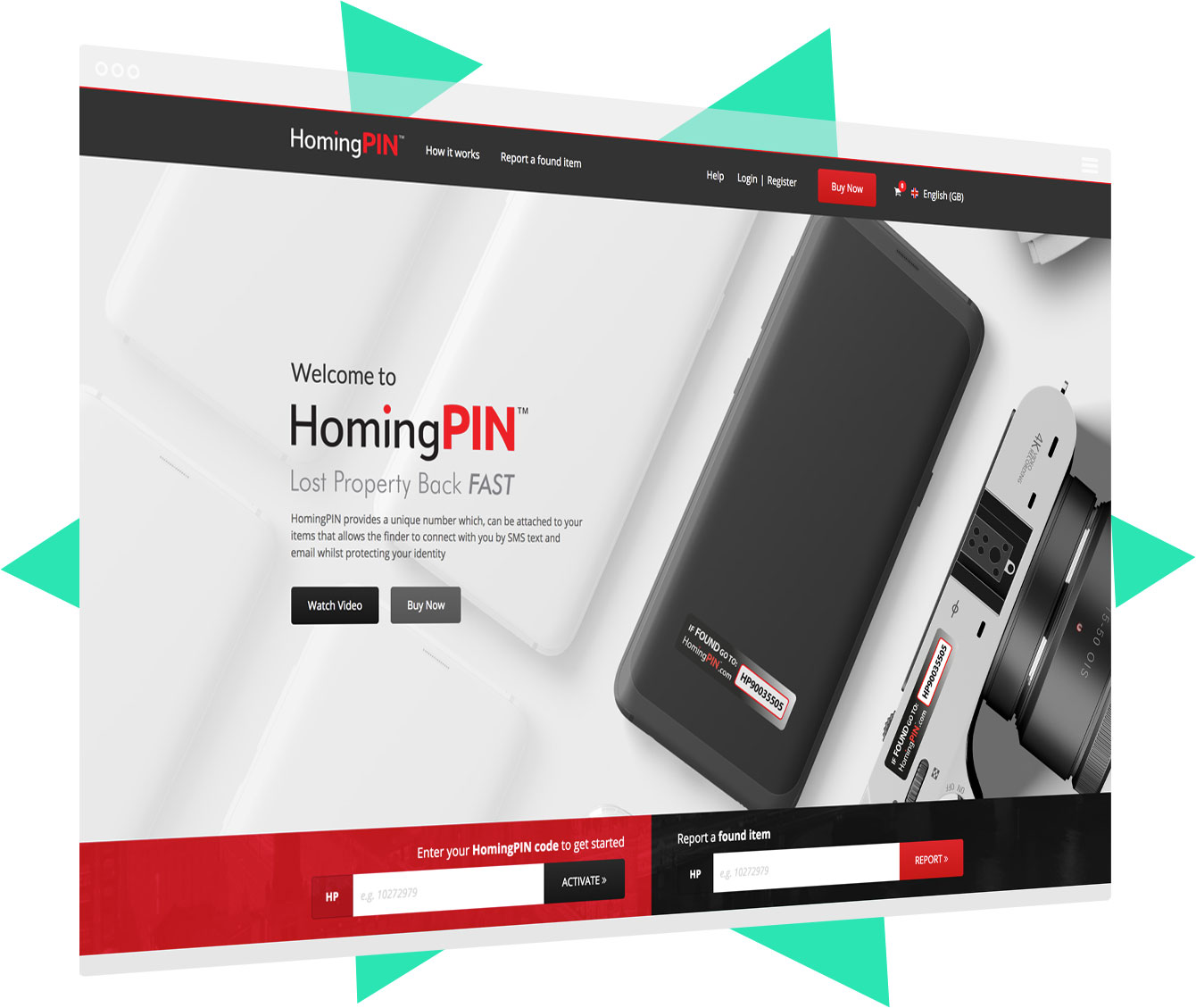 HomingPIN website screenshot